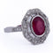 Bague 54 Bague Art déco en or blanc 18k, rubis et diamants 58 Facettes AN107 (0589)
