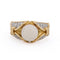 Bague 56 Bague en or jaune 18 carats avec corail rose et diamants 58 Facettes AN47