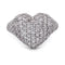 Bague 54 Bague en or blanc 18 carats en forme de cœur et diamants 58 Facettes AN76 (00519)