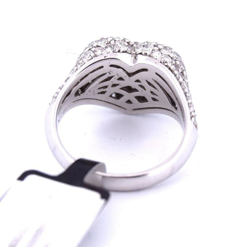 Bague 54 Bague cœur en or blanc 18 carats et diamants 58 Facettes