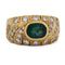 Bague 62 Bague vintage en or jaune 18 ct avec émeraude et diamants 58 Facettes AN187 '(00719)