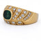 Bague 62 Bague vintage en or jaune 18 ct avec émeraude et diamants 58 Facettes AN187 '(00719)