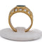 Bague 62 Bague vintage en or jaune 18 ct avec émeraude et diamants 58 Facettes AN187 '(00719)