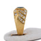 Bague 62 Bague vintage en or jaune 18 ct avec émeraude et diamants 58 Facettes AN187 '(00719)