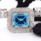 Pendentif Pendentif années 80 en or jaune 18 carats, topaze bleue et diamants 58 Facettes
