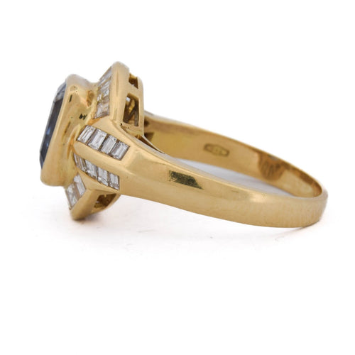 Bague 58 Bague vintage en or jaune, saphir et diamants 58 Facettes AN581 '(00539)