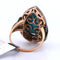 Bague 55 Bague victorienne en or jaune 18 carats, turquoises et diamants 58 Facettes AN164