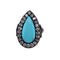 Bague 55 Bague victorienne en or jaune 18 carats, turquoises et diamants 58 Facettes AN164