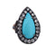 Bague 55 Bague victorienne en or jaune 18 carats, turquoises et diamants 58 Facettes AN164