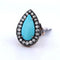 Bague 55 Bague victorienne en or jaune 18 carats, turquoises et diamants 58 Facettes AN164