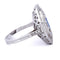 Bague 54 Bague Art déco en or blanc 18 carats, saphir et diamants 58 Facettes AN109 '(00019)