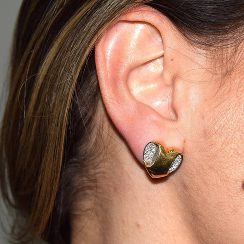 Boucles d'oreilles Boucles d'oreilles cœur vintage en or jaune 18 kt et diamants 58 Facettes OR51 '(00519)
