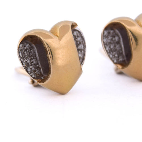 Boucles d'oreilles Boucles d'oreilles cœur vintage en or jaune 18 kt et diamants 58 Facettes OR51 '(00519)