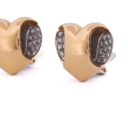 Boucles d'oreilles Boucles d'oreilles cœur vintage en or jaune 18 kt et diamants 58 Facettes OR51 '(00519)