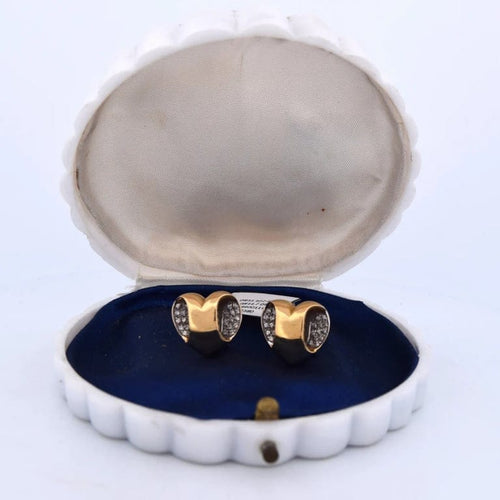 Boucles d'oreilles Boucles d'oreilles cœur vintage en or jaune 18 kt et diamants 58 Facettes OR51 '(00519)