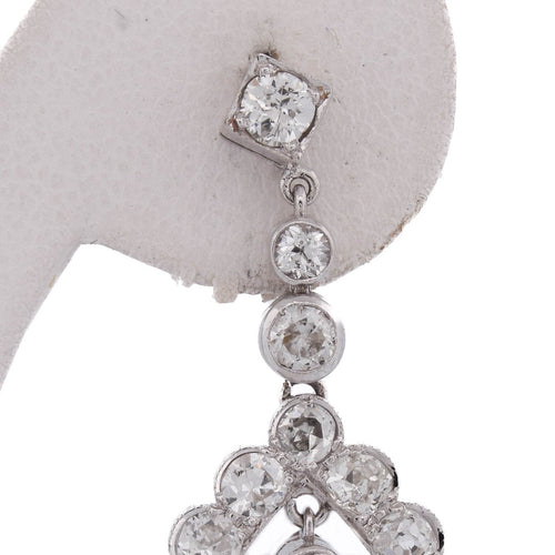 Boucles d'oreilles Art déco - Boucles d'oreilles en or blanc, saphirs et diamants 58 Facettes