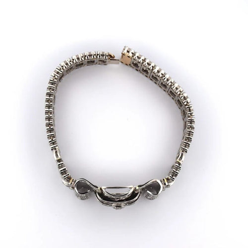 Bracelet Bracelet Art déco en platine et diamants taille ancienne 58 Facettes