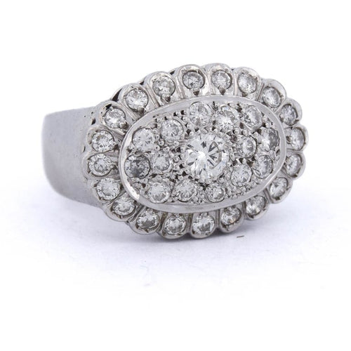 Bague 56 Bague grappe en or blanc 18 kt et diamants 58 Facettes AN125 '(05119)