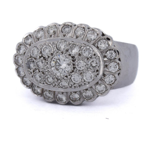 Bague 55 Bague en or blanc 18 kt et diamants 58 Facettes AN125 '(05119)