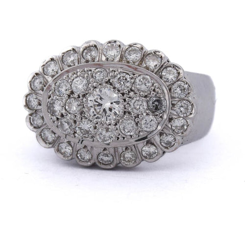 Bague 56 Bague grappe en or blanc 18 kt et diamants 58 Facettes AN125 '(05119)
