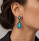 Boucles d'oreilles Boucles d'oreilles en or rose 14 ct, argent, turquoise et diamants 58 Facettes OR72 (00029)