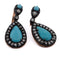 Boucles d'oreilles Boucles d'oreilles en or rose 14 ct, argent, turquoise et diamants 58 Facettes OR72 (00029)