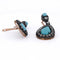 Boucles d'oreilles Boucles d'oreilles en or rose 14 ct, argent, turquoise et diamants 58 Facettes OR72 (00029)