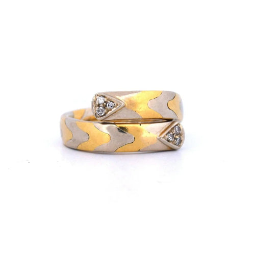 Bague 51 Bague vintage en or jaune 18 carats et diamants, années 1980 58 Facettes AN230 '(0889)