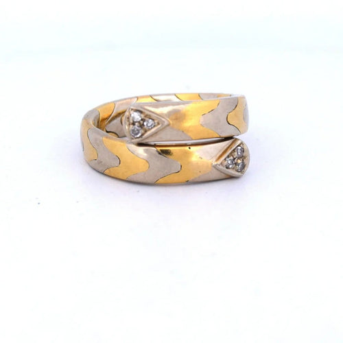 Bague 51 Bague vintage en or jaune 18 carats et diamants, années 1980 58 Facettes AN230 '(0889)