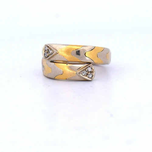 Bague 51 Bague vintage en or jaune 18 carats et diamants, années 1980 58 Facettes AN230 '(0889)
