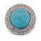 Bague 57 Bague vintage en ors blanc et jaune 18k, turquoise et diamants 58 Facettes AN224 (00519)