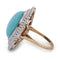 Bague 57 Bague vintage en ors blanc et jaune 18k, turquoise et diamants 58 Facettes AN224 (00519)