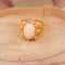 Bague 53 Bague cocktail vintage en or jaune 18 kt et corail rose 58 Facettes AN255 '(0799)