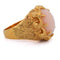 Bague 53 Bague cocktail vintage en or jaune 18 kt et corail rose 58 Facettes AN255 '(0799)
