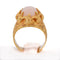 Bague 53 Bague cocktail vintage en or jaune 18 kt et corail rose 58 Facettes AN255 '(0799)
