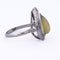 Bague 54 Bague Art déco en or blanc 18 ct avec opale et diamants 58 Facettes AN100 (0069)