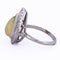 Bague 54 Bague Art déco en or blanc 18 ct avec opale et diamants 58 Facettes AN100 (0069)