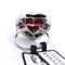 Bague 55 Bague cœur en or blanc 18 carats avec corail et diamants 58 Facettes AN41
