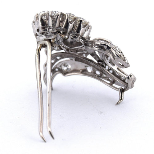 Broche Broche ancienne à motif floral en platine 950 et diamants 58 Facettes SP1 ‘(00529)