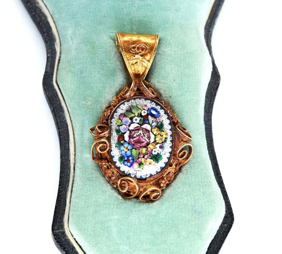 Broche Ensemble de micromosaïques ancien en 3 pièces (1850) 58 Facettes CL20