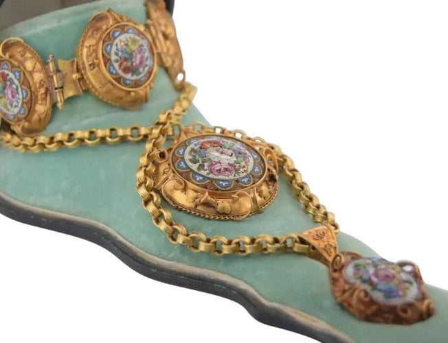 Broche Ensemble de micromosaïques ancien en 3 pièces (1850) 58 Facettes CL20