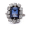 Bague 50 Bague vintage en or blanc, saphir synthétique et diamants 58 Facettes AN236 '(00029)