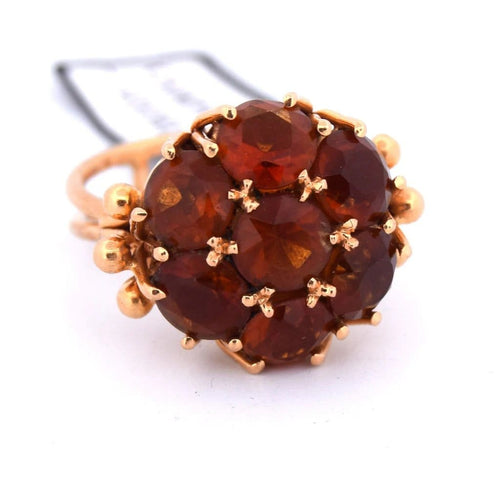 Bague 55 Bague vintage en or jaune 18 carats et quartz 58 Facettes AN281_112-280 (0089)