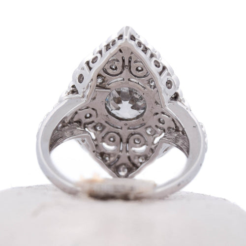 Bague 54 Bague Art nouveau - diamants en or blanc 18 carats 58 Facettes AN215 '(00829)