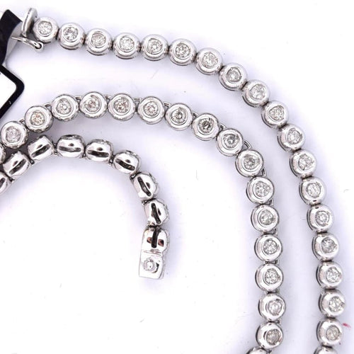 Collier Collier tennis en or blanc 18 carats et diamants 58 Facettes
