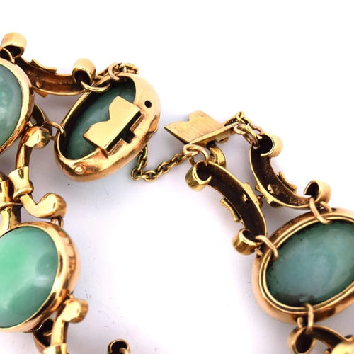Bracelet Bracelet en or jaune 18 carats avec chrysoprase naturelle 58 Facettes BR46