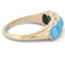 Bague 49 Bague en or jaune 18 ct avec cabochon turquoise 58 Facettes AN286 '(0949)