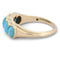Bague 49 Bague en or jaune 18 ct avec cabochon turquoise 58 Facettes AN286 '(0949)