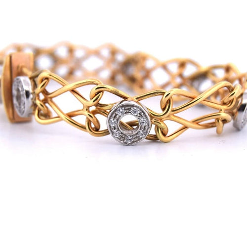 Bracelet Bracelet en or jaune et or blanc 18 carats avec diamants 58 Facettes