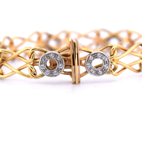 Bracelet Bracelet en or jaune et or blanc 18 carats avec diamants 58 Facettes